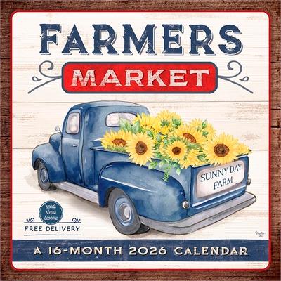 Farmer's Market 2026 12 X 24 Inch (Hanging) Monthly Square Wall Calendar Featuring the Artwork of Mollie B. Plastic-Free