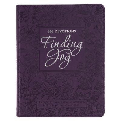 Finding Joy - 366 Devotions, Purple Floral Faux Leather Devotional for Women