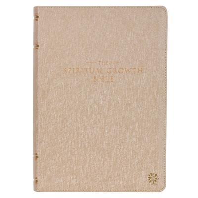 The Spiritual Growth Bible, Study Bible, NLT - New Living Translation Holy Bible, Faux Leather, Pearlescent Taupe