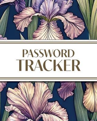 XL Large Print Password Tracker (Purple Irises on Navy): 8