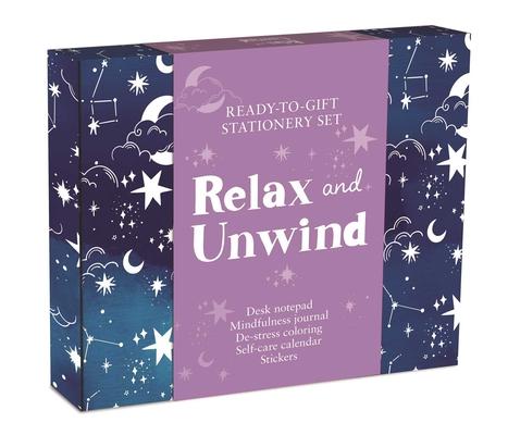 Relax and Unwind: Ready-To-Gift Stationery Set with Desk Notepad, Mindfulness Journal, De-Stress Coloring, Self-Care Calendar, and Stick