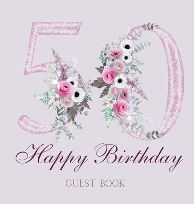 Happy 50th birthday guest book (hardback) Subscription
