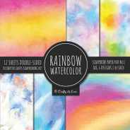 Rainbow Watercolor Scrapbook Paper Pad Vol.1 Decorative Crafts Scrapbooking Kit Collection for Card Making, Origami, Stationary, Decoupage, DIY Handma Subscription