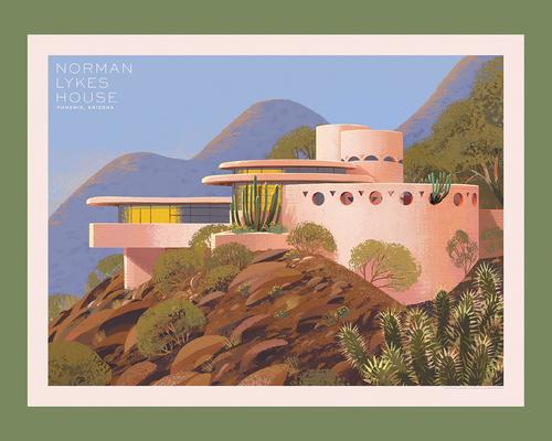 Frank Lloyd Wright Puzzle Collection: Norman Lykes House: Officially Licensed 1,000 Piece Jigsaw Puzzle by Kim Smith