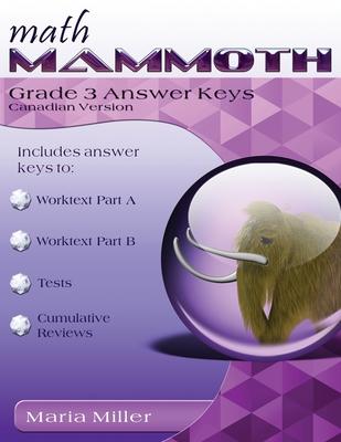 Math Mammoth Grade 3 Answer Keys, Canadian Version