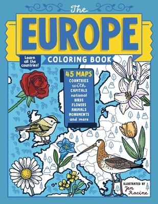 The Europe Coloring Book: 45 Maps with Capitals and National Symbols