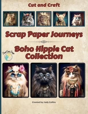 Scrap Paper Journeys - Boho Hippie Cat Collection Cut and Craft