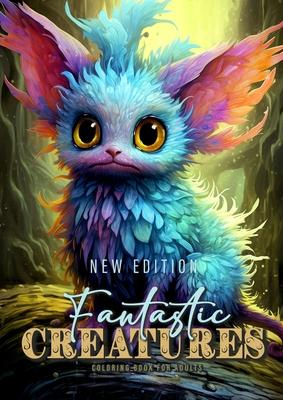 Fantastic Creatures Coloring Book for Adults New Edition: cute Creatures Coloring Book Grayscale cute Monsters Coloring Book for Adults Fantasy Beasts