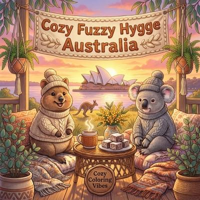 Cozy Fuzzy Hygge Australia: Easy Bold Line Design Adorable Animal Coloring Book for Adults Coastal & Outback, Wildlife Wonders & Relaxing Travel Scene Subscription