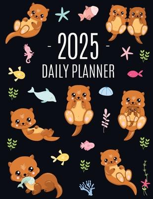 Otter Planner 2025: Daily Organizer: January-December (12 Months) Cute Animal Year Scheduler with Pretty Pink Hearts