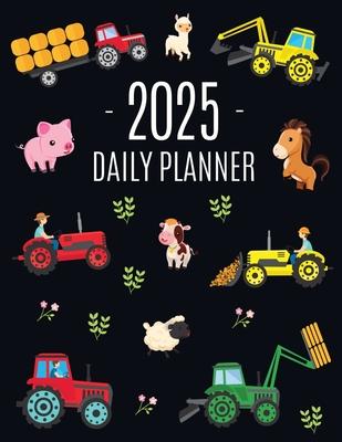 Farm Planner 2025: Cool Daily Agenda for 2025 Scheduler With Tractors & Funny Farm Animals (12 Months) Organizer with Cow, Sheep, Horse,