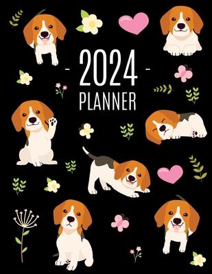 Beagle Planner 2024: Cute Daily Organizer (12 Months) Pretty Scheduler With Friendly Pooch