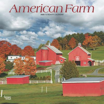 American Farm 2025 12 X 24 Inch Monthly Square Wall Calendar Plastic-Free