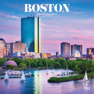 Boston 2025 12 X 24 Inch Monthly Square Wall Calendar Plastic-Free