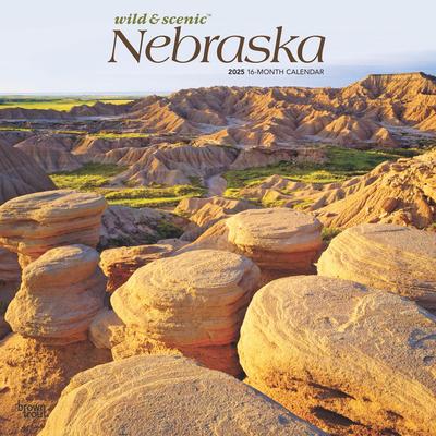 Nebraska Wild & Scenic 2025 12 X 24 Inch Monthly Square Wall Calendar Plastic-Free