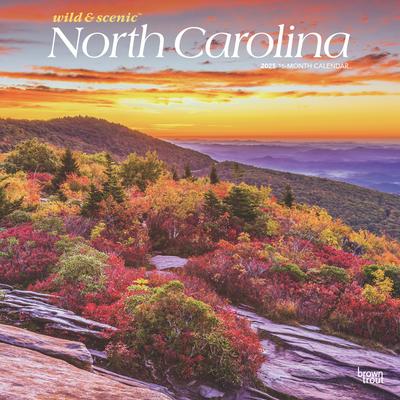 North Carolina Wild & Scenic 2025 12 X 24 Inch Monthly Square Wall Calendar Plastic-Free