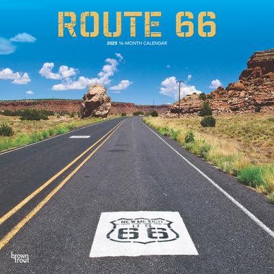 Route 66 2025 12 X 24 Inch Monthly Square Wall Calendar Plastic-Free