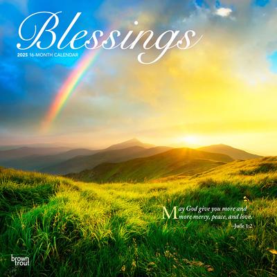 Blessings 2025 12 X 24 Inch Monthly Square Wall Calendar Plastic-Free