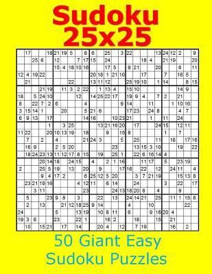 Sudoku 25x25 50 Giant Easy Sudoku Puzzles