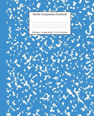 Marble Composition Notebook College Ruled: Blue Marble Notebooks, School Supplies, Notebooks for School