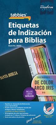 Bible Tab-Spa-Rainbow: Spanish Rainbow Catholic Bible Tabs [With Booklet]