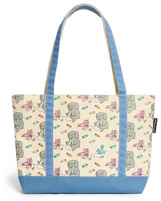 Mo Willems's Elephant & Piggie Large Zippered Tote Bag Subscription