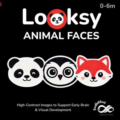Looksy: Animal Faces - High-Contrast Baby Book for Newborns & Infants (0-6 Months) Visual Stimulation & Sensory Development: Black and White Baby Book Subscription