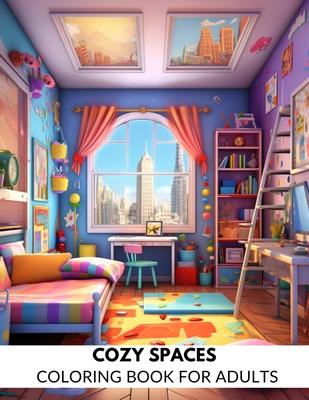 Cozy Spaces Coloring Book For Adults: 50 Cozy Spaces Coloring Pages for Stress Relief and Relaxation