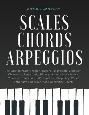 Essential Piano Scales, Chords & Arpeggios Guide - Complete Collection: 3 levels in 1 (Beginner to Advanced): Fingering, Keyboard illustration, Chord