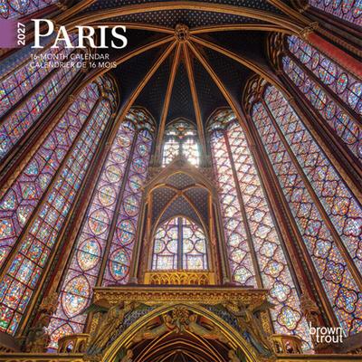 Paris 2027 7 X 14 Inch (Hanging) Monthly Mini Wall Calendar English/French Bilingual Subscription