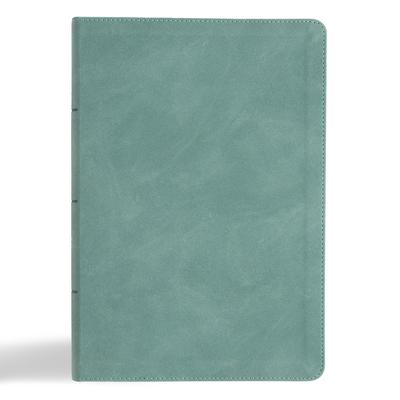 CSB Giant Print Single-Column Bible, Earthen Teal Suedesoft Leathertouch