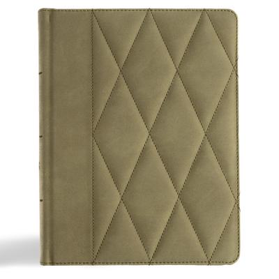 CSB Notetaking Bible, Large Print Edition, Sage Suedesoft Leathertouch Over Board Subscription