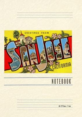 Vintage Lined Notebook Greetings from San Jose, California