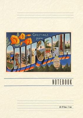 Vintage Lined Notebook Greetings from California