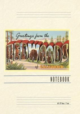 Vintage Lined Notebook Greetings from the Redwoods, California