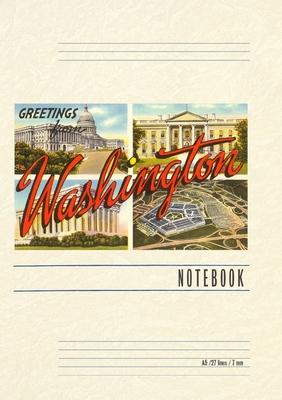 Vintage Lined Notebook Greetings from Washington, DC