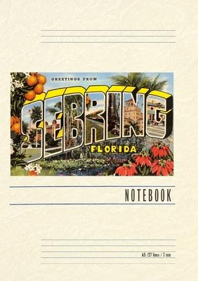 Vintage Lined Notebook Greetings from Sebring, Florida