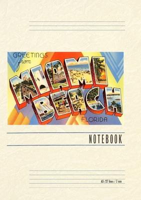 Vintage Lined Notebook Greetings from Miami Beach