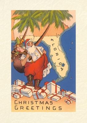 Vintage Lined Notebook Christmas Greetings from Florida