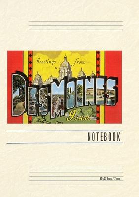 Vintage Lined Notebook Greetings from Des Moines