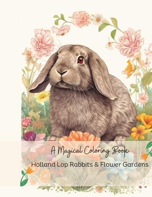 Holland Lop Rabbits & Flower Gardens: A Magical Coloring Book