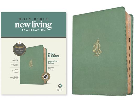 NLT Wide Margin Bible, Filament Enabled (Leatherlike, Sage Green Palm, Indexed, Red Letter) Subscription