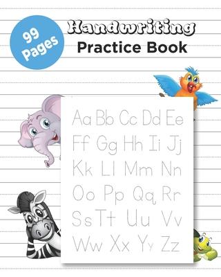 Handwriting Practice Book: 99 Pages English Handwriting Practice Book Writing Paper for letters with Lines Cursive Handwriting Paper Three lines