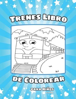 Trenes Libro de Colorear para Nios 4-8 aos: Libro de colorear 20 dibujos de estaciones de trenes para colorear