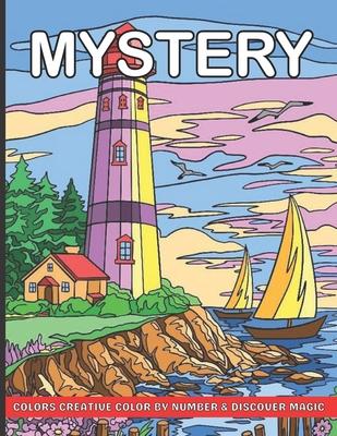 Mystery colors creative color by number & discover magic: Stress Relieving Patterns Color by Number Adult Coloring Book Mystery Color