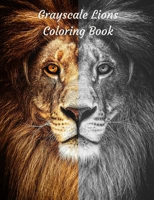 Grayscale Lions Coloring Book