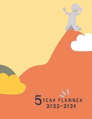 5 Year Planner 2022-2026: 60 Months Yearly Planner and Calendar with Notepages, Contacts pages and Passwords pages.