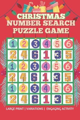 Christmas Number Search Puzzle Game - Engaging activity - Large print: Christmas gift idea for Elderly/Seniors - Number search puzzle game with variat