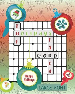 The Holidays Words Search Large Font: Thanksgiving, Christmas, and New Years Theme Puzzle Fun For Adults, Seniors, And Kids