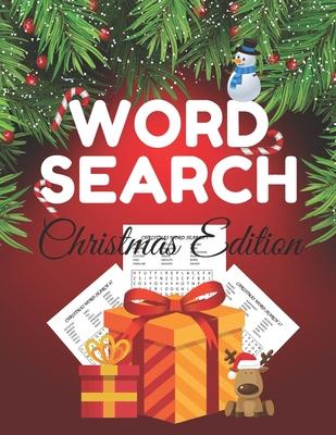 Word Search Christmas Edition: Puzzle For Adults and Kids Gift Present Activity Book Winter Blank Countdown Hidden Snowman